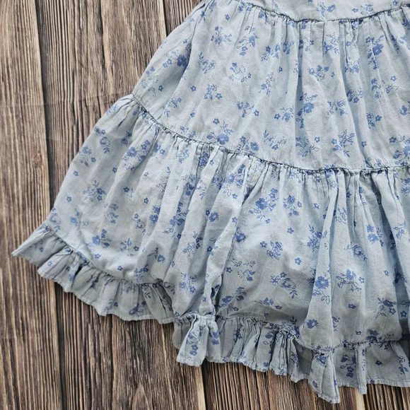 American Eagle Blue Floral Ruffle Babydoll Dress Size Small - Picture 3 of 7